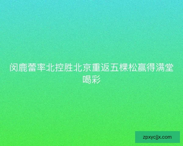 闵鹿蕾率北控胜北京重返五棵松赢得满堂喝彩 闵鹿蕾率北控胜北京重返五棵松赢得满堂喝彩