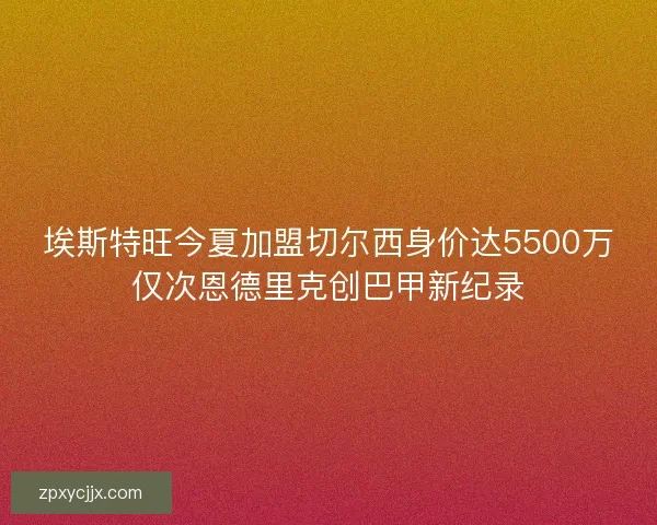 埃斯特旺今夏加盟切尔西身价达5500万仅次恩德里克创巴甲新纪录 埃斯特旺今夏加盟切尔西身价达5500万仅次恩德里克创巴甲新纪录